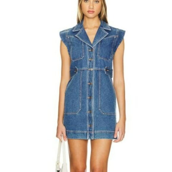 Veronica Beard Sz 14 Jax Denim Mini Dress NWT - Picture 1 of 6